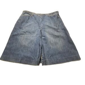 Talbots Denim Skirt with Front Slit Sz 16 NWT